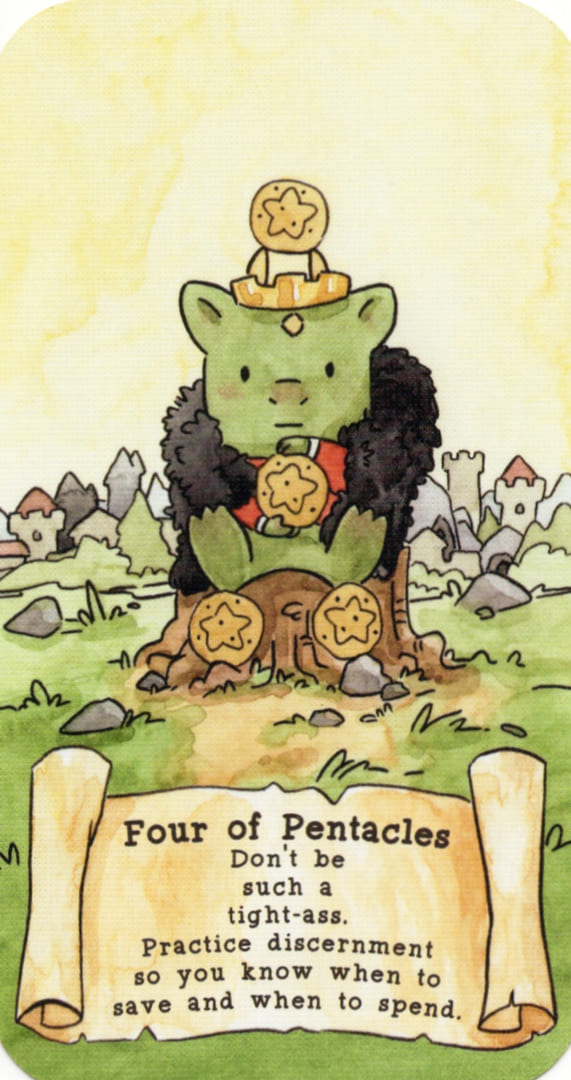 Four of Pentacles — Sassy Dragons Tarot