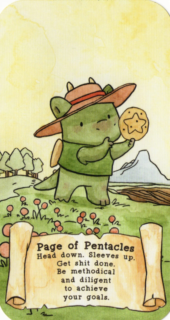 Page of Pentacles — Sassy Dragons Tarot