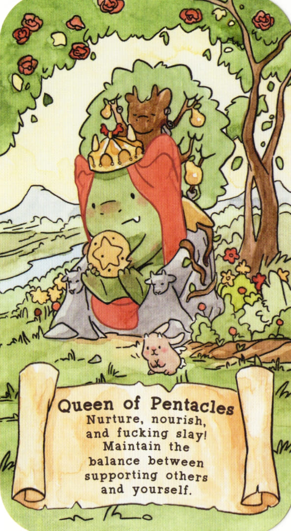 Queen of Pentacles — Sassy Dragons Tarot