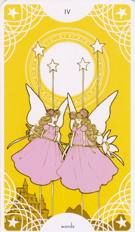 Cuatro de Bastos — Star Spinner Tarot