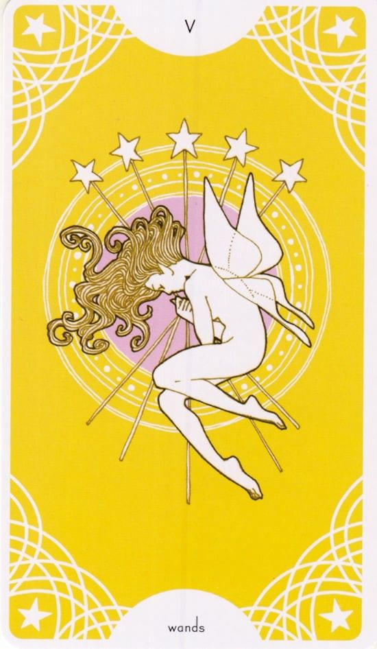 Cinco de Bastos — Star Spinner Tarot