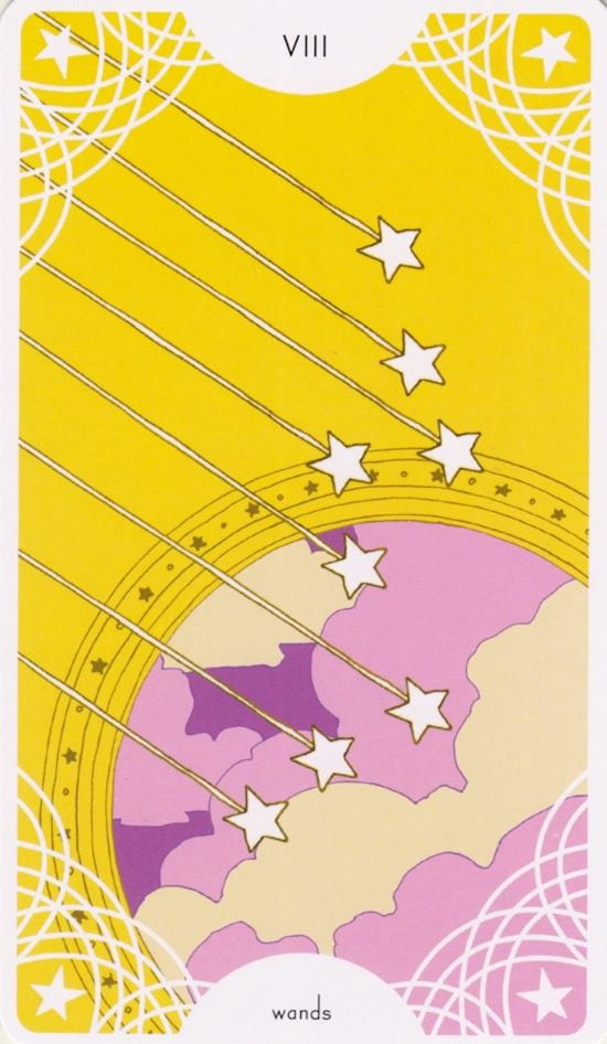 Ocho de Bastos — Star Spinner Tarot