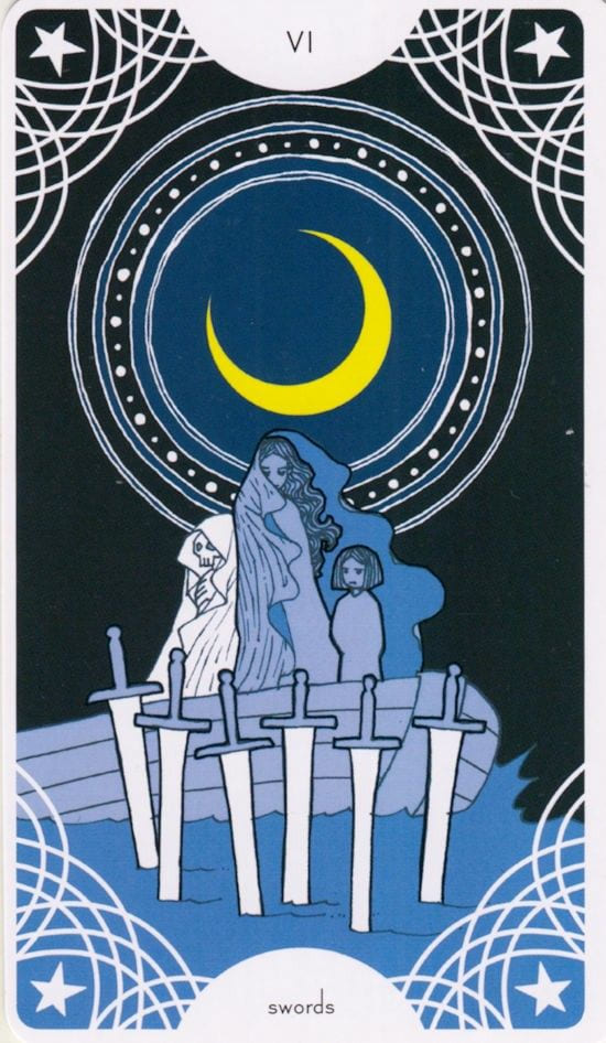 Seis de Espadas — Star Spinner Tarot