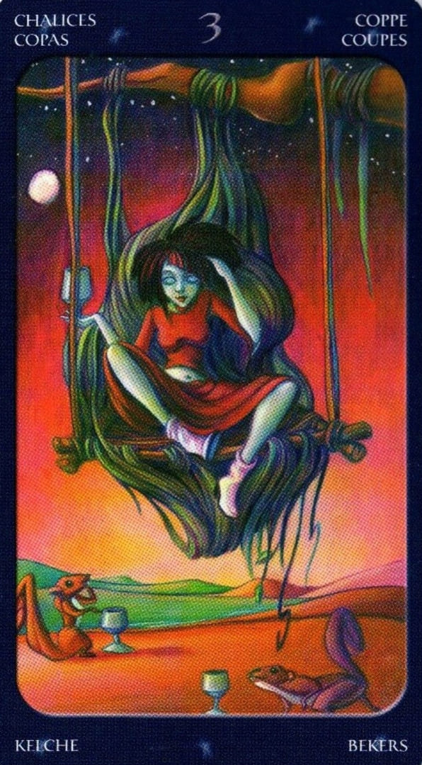 Tres de Copas — Sweet Twilight Tarot