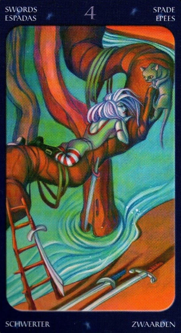 Cuatro de Espadas — Sweet Twilight Tarot