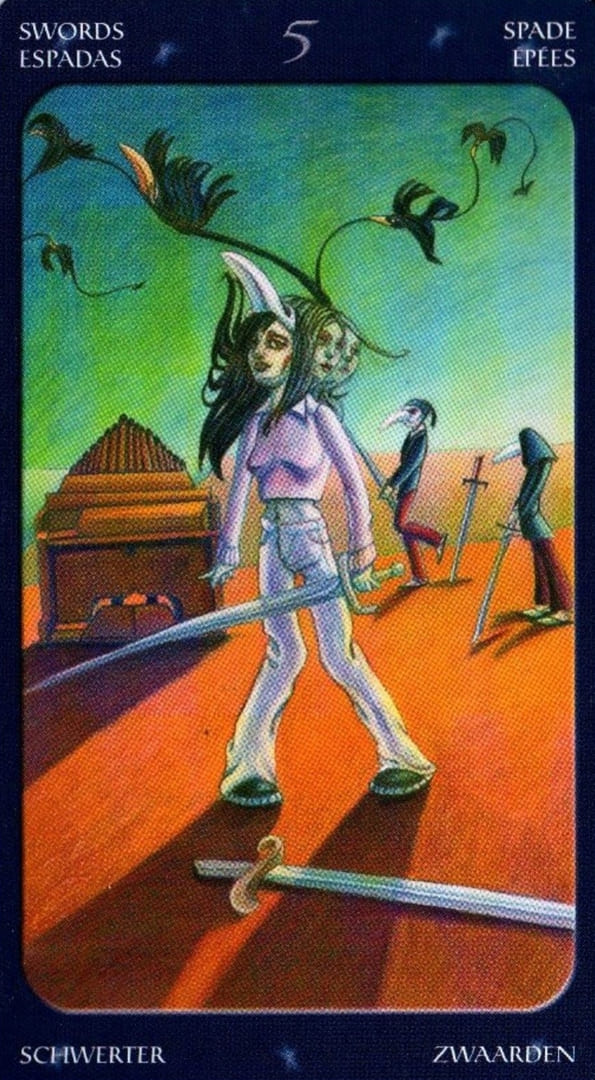 Cinco de Espadas — Sweet Twilight Tarot