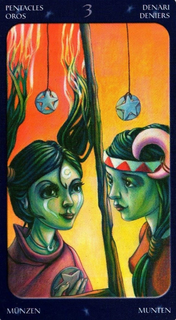 Three of Pentacles — Sweet Twilight Tarot