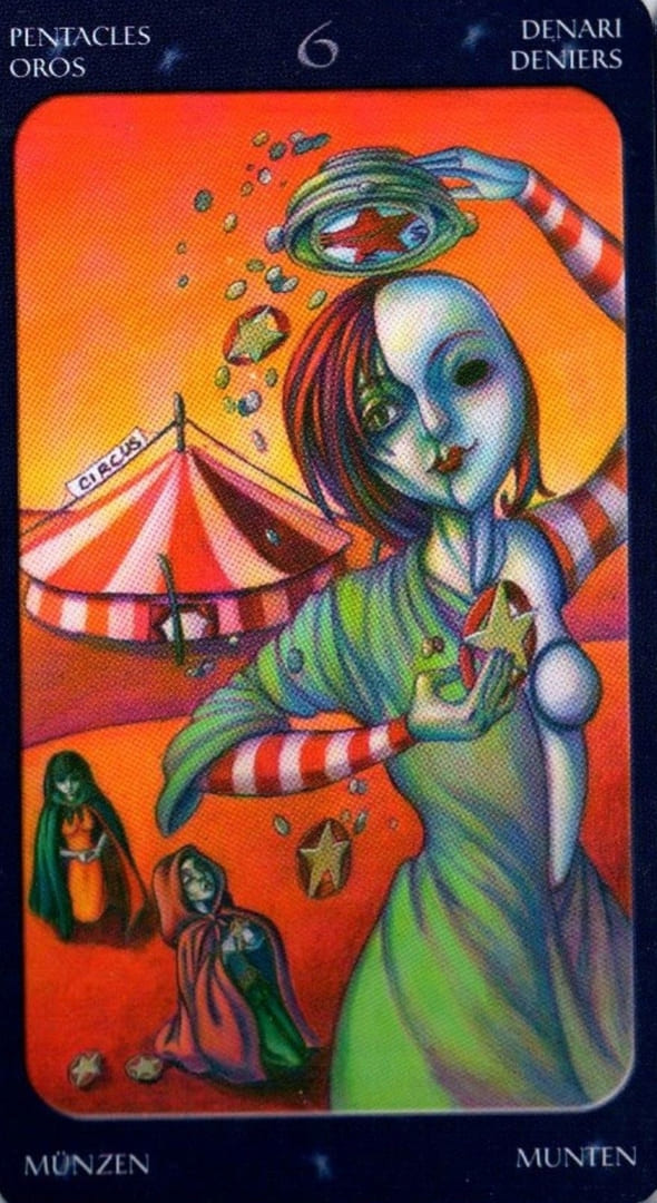 Seis de Oros — Sweet Twilight Tarot