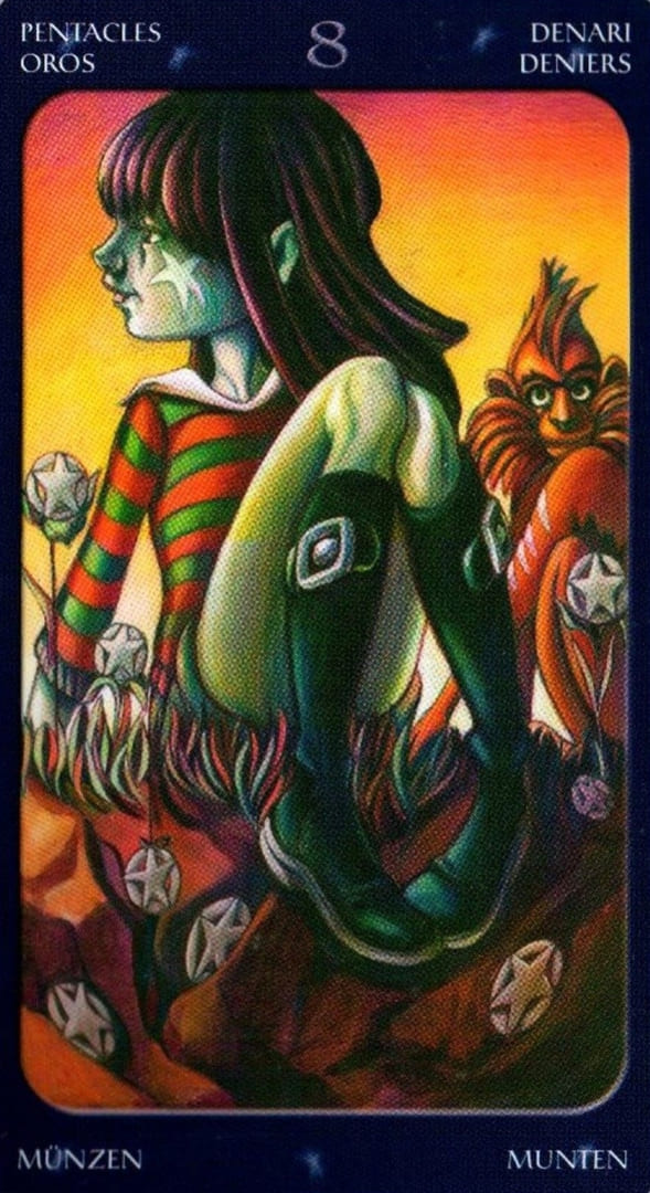 Eight of Pentacles — Sweet Twilight Tarot