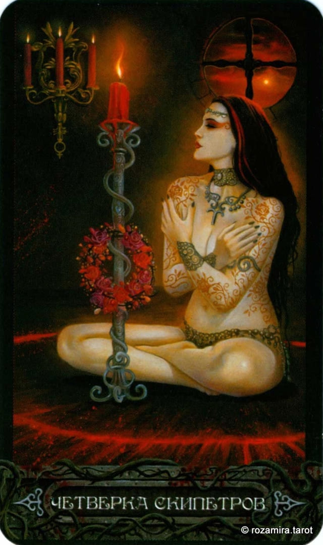 Four of Wands — Tarot of Vampyres