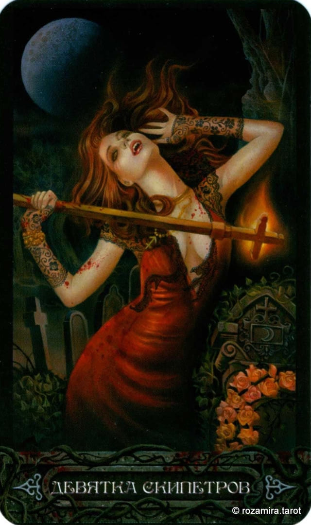 Nine of Wands — Tarot of Vampyres