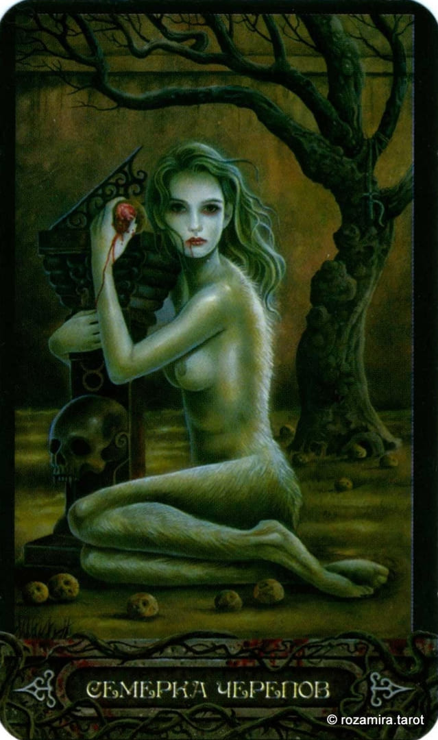 Seven of Pentacles — Tarot of Vampyres