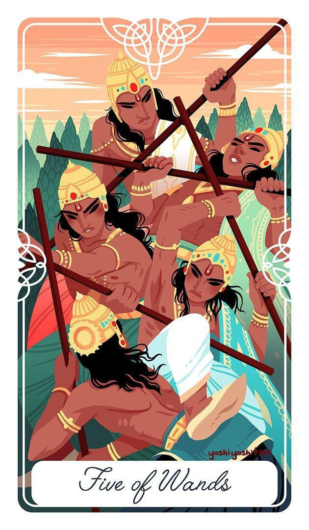 Five of Wands — Tarot of the Divine