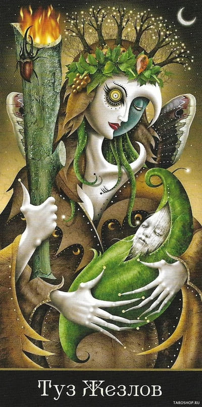 As de Bastos — Deviant Moon Tarot