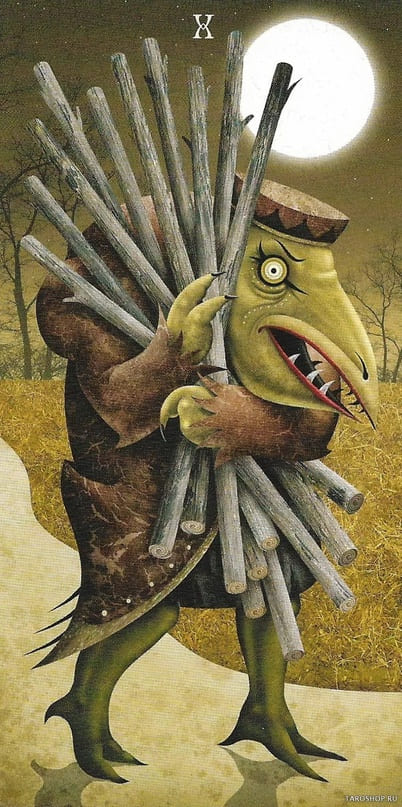 Ten of Wands — Deviant Moon Tarot