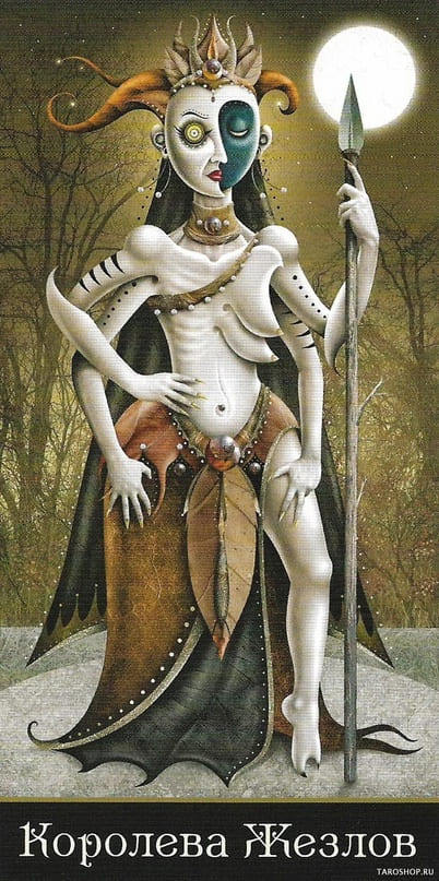 Queen of Wands — Deviant Moon Tarot