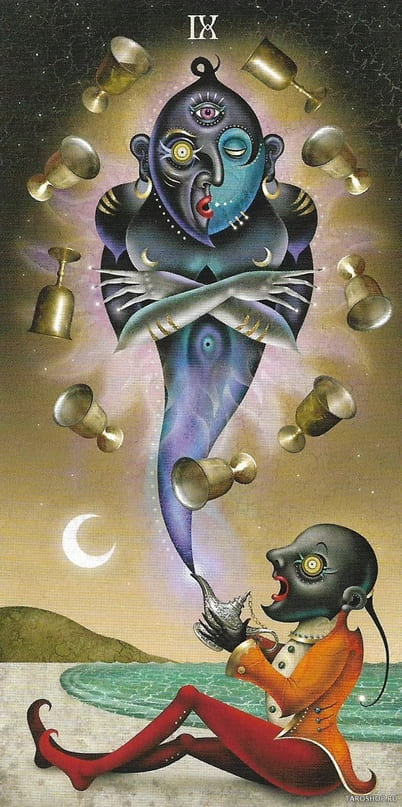 Nueve de Copas — Deviant Moon Tarot