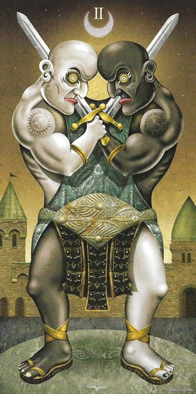 Dos de Espadas — Deviant Moon Tarot