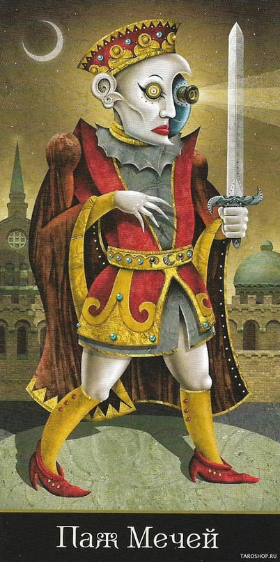 Sota de Espadas — Deviant Moon Tarot