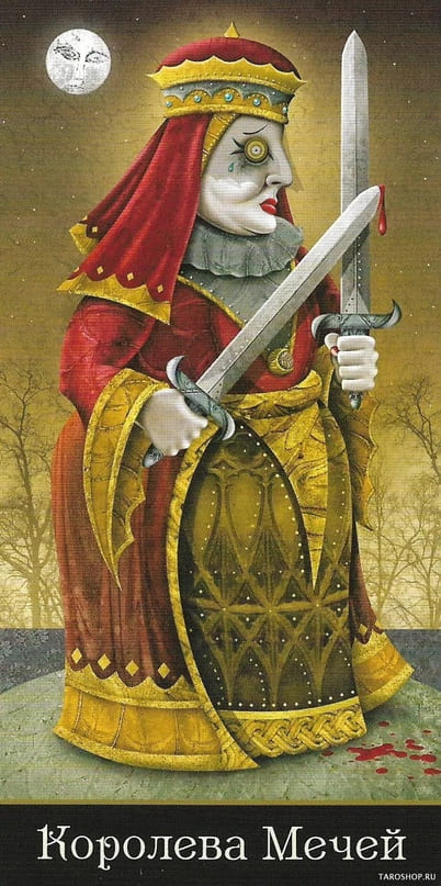 Reina de Espadas — Deviant Moon Tarot