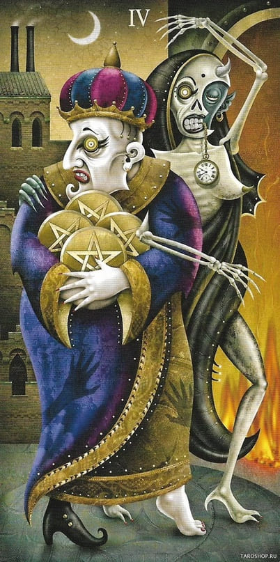 Four of Pentacles — Deviant Moon Tarot