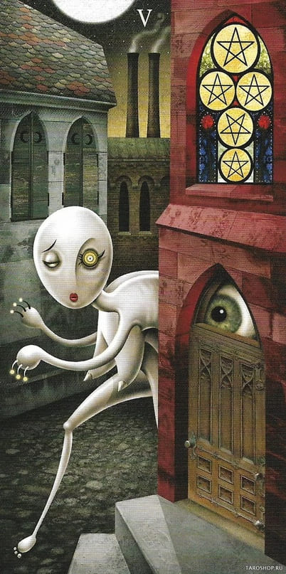 Five of Pentacles — Deviant Moon Tarot