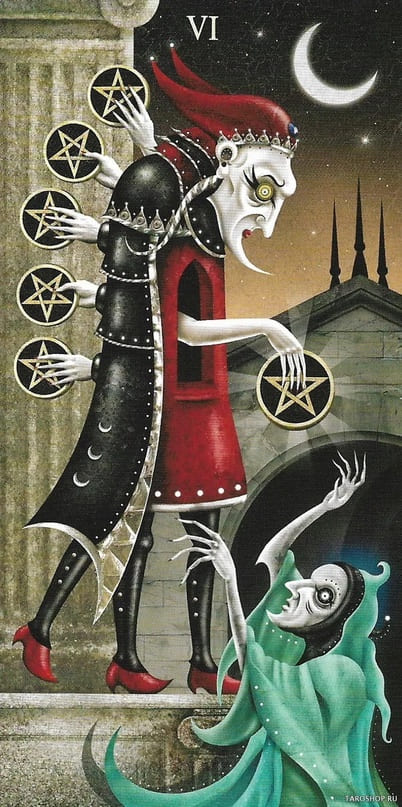 Six of Pentacles — Deviant Moon Tarot