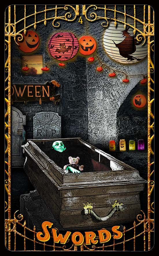 Cuatro de Espadas — Trick or Tarot