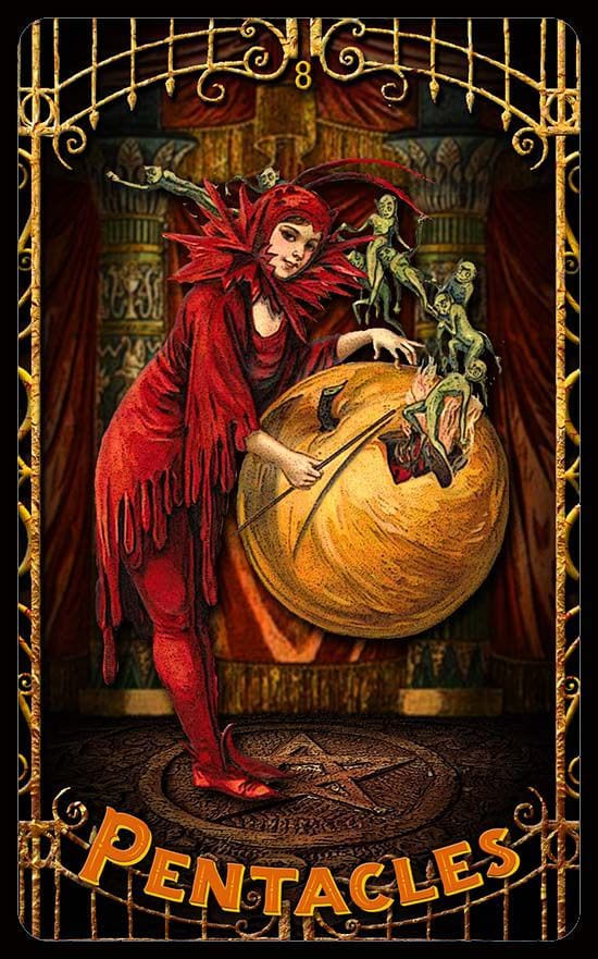 Ocho de Oros — Trick or Tarot