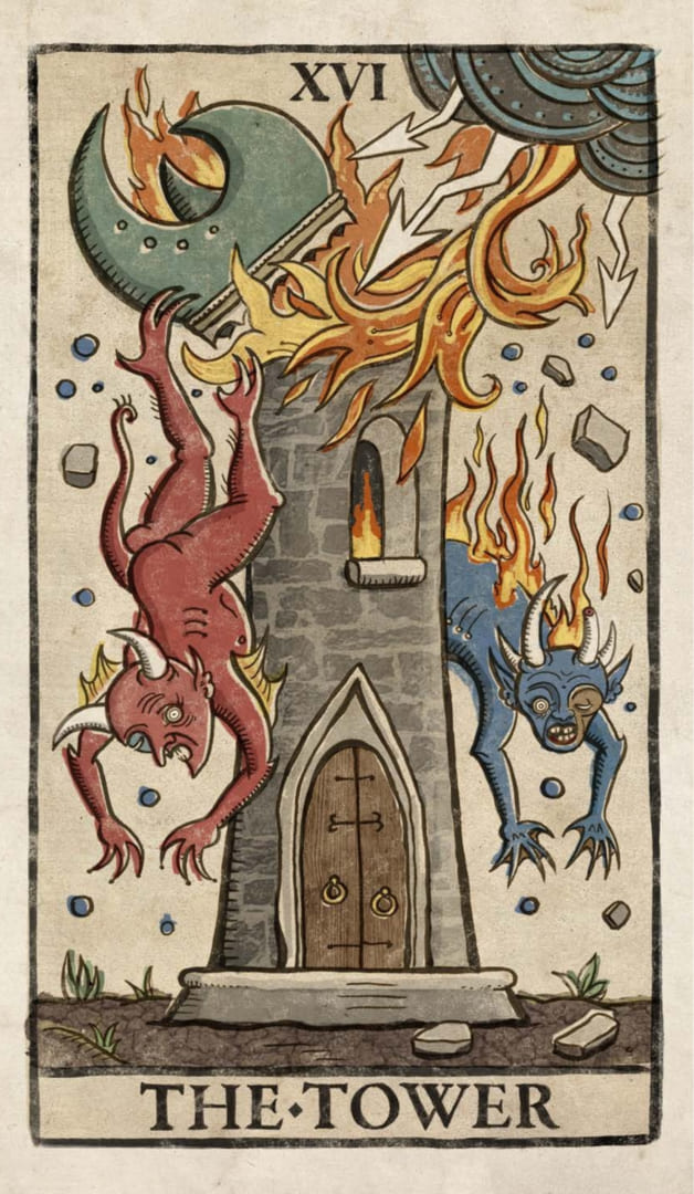 The Tower — Trionfi Della Luna Tarot