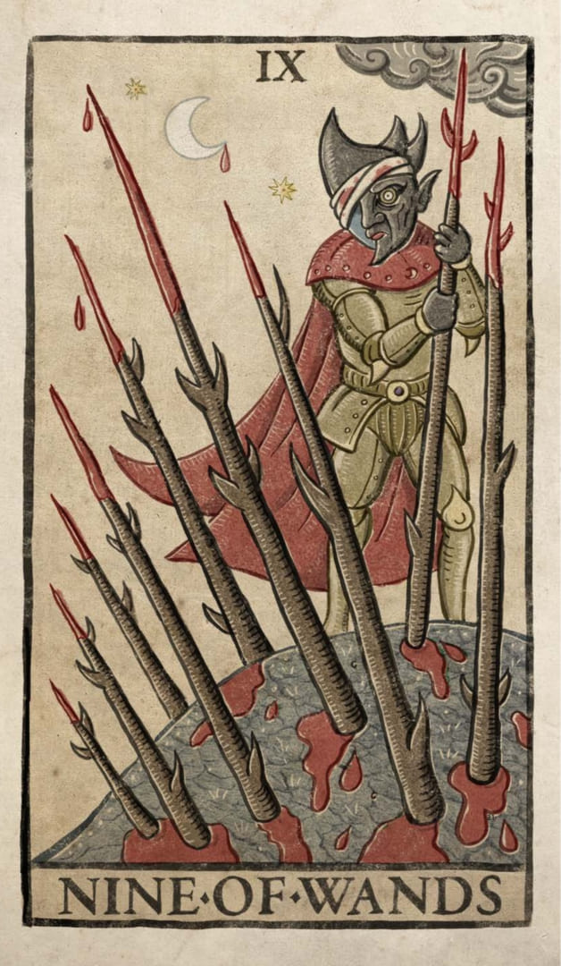 Nine of Wands — Trionfi Della Luna Tarot