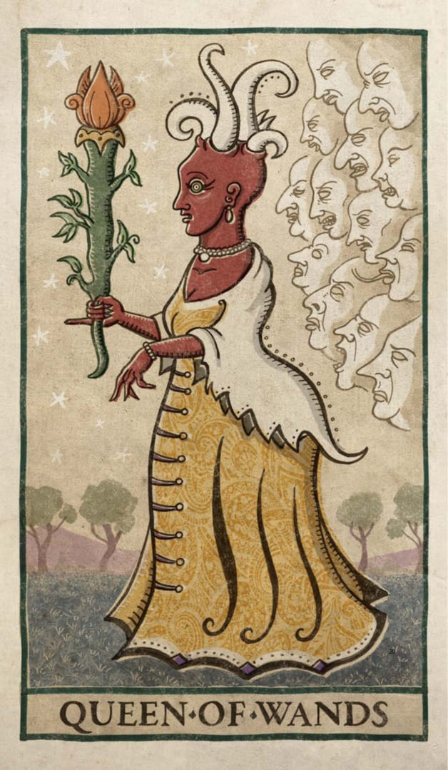 Queen of Wands — Trionfi Della Luna Tarot