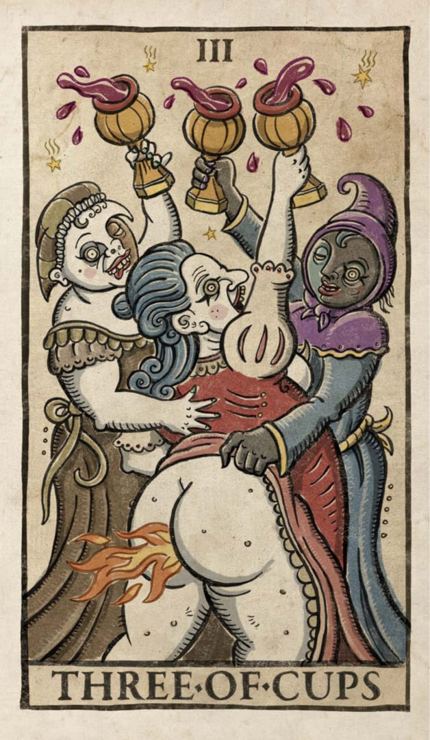 Three of Cups — Trionfi Della Luna Tarot