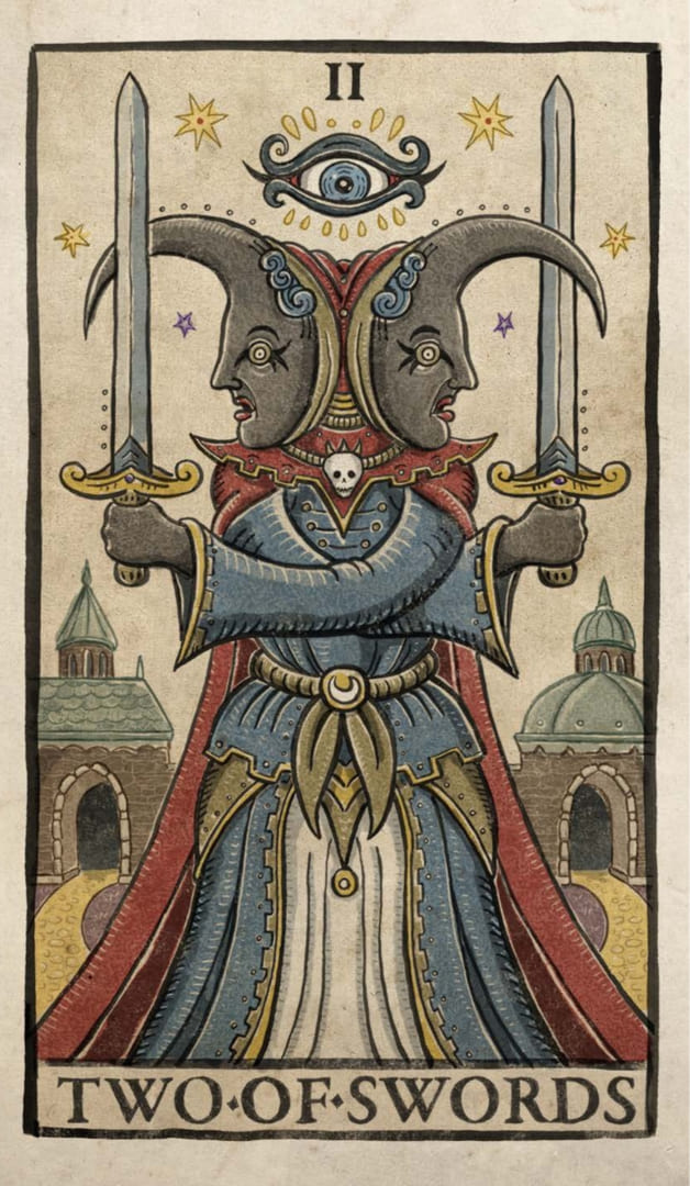 Dos de Espadas — Trionfi Della Luna Tarot