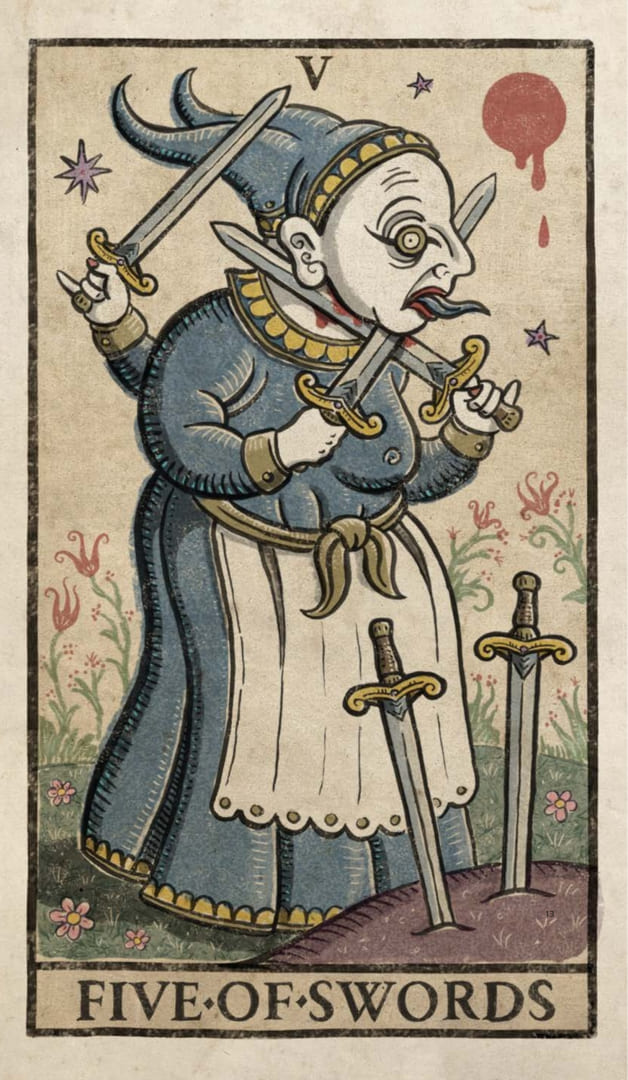 Five of Swords — Trionfi Della Luna Tarot