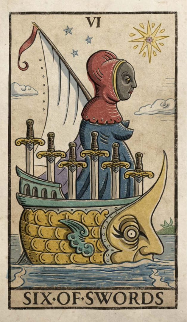 Six of Swords — Trionfi Della Luna Tarot