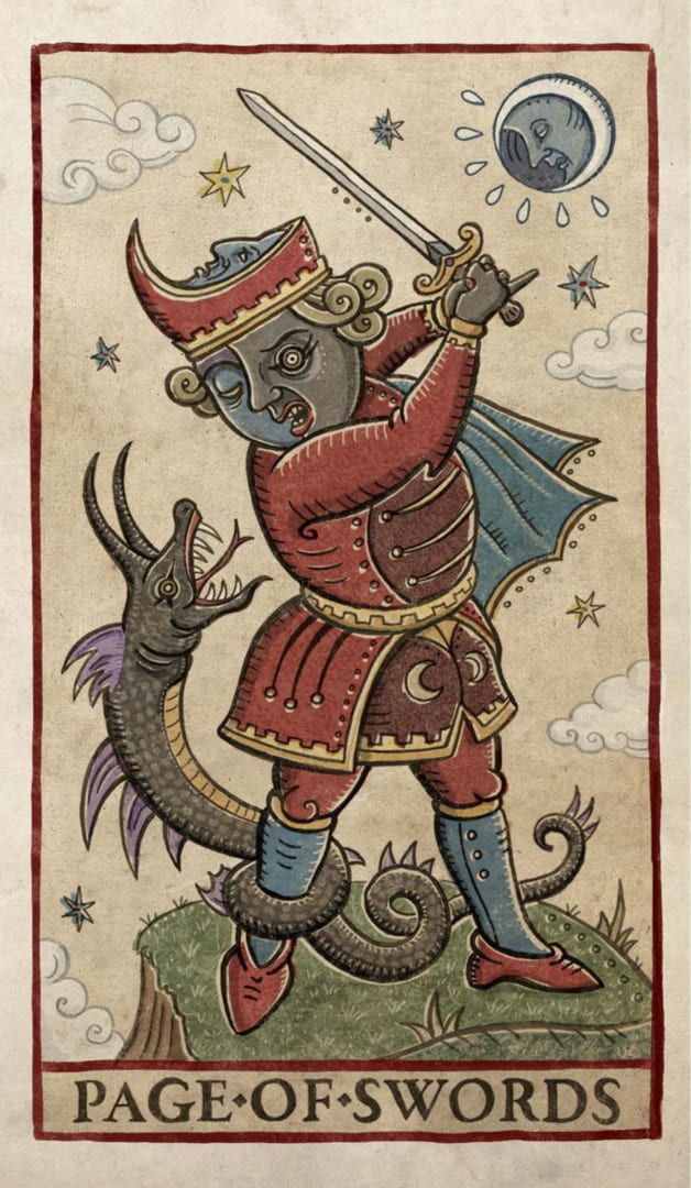 Page of Swords — Trionfi Della Luna Tarot