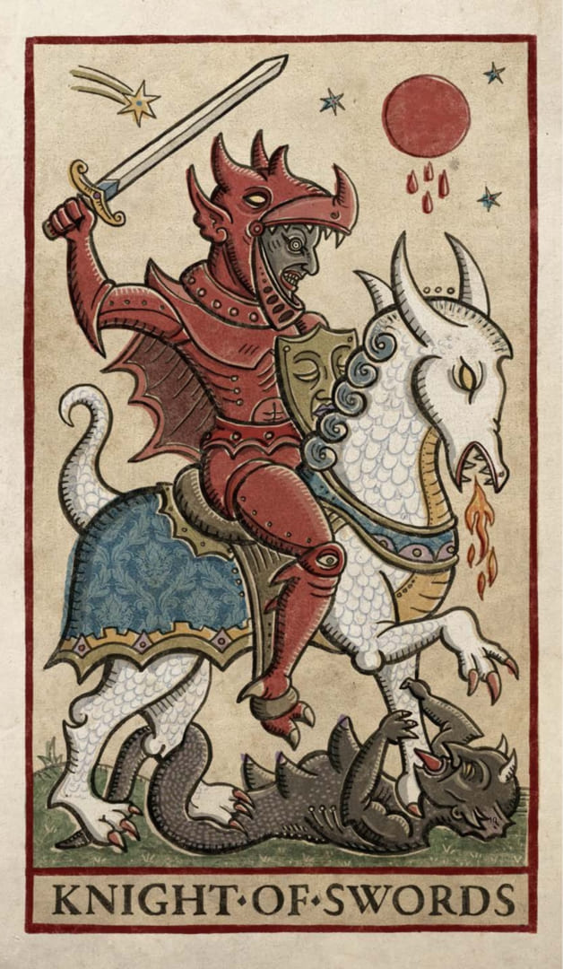 Knight of Swords — Trionfi Della Luna Tarot