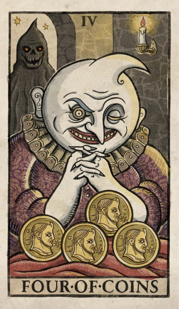 Cuatro de Oros — Trionfi Della Luna Tarot