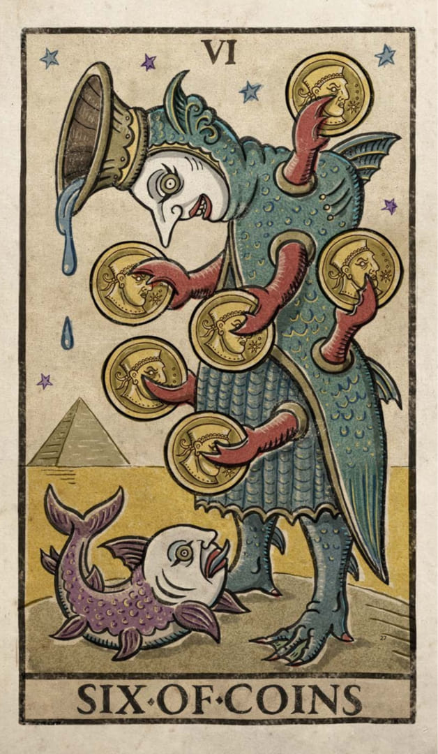 Six of Pentacles — Trionfi Della Luna Tarot