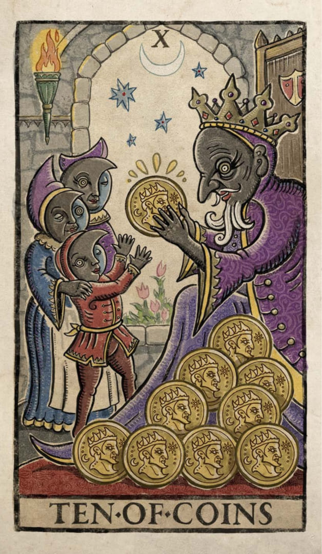 Ten of Pentacles — Trionfi Della Luna Tarot