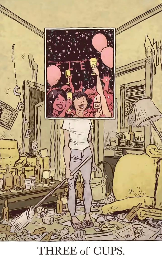 Tres de Copas — The Unveiled Tarot