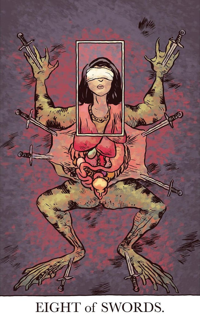 Ocho de Espadas — The Unveiled Tarot