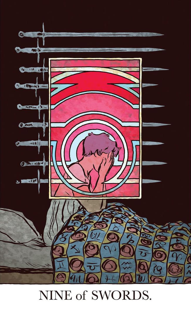 Nueve de Espadas — The Unveiled Tarot