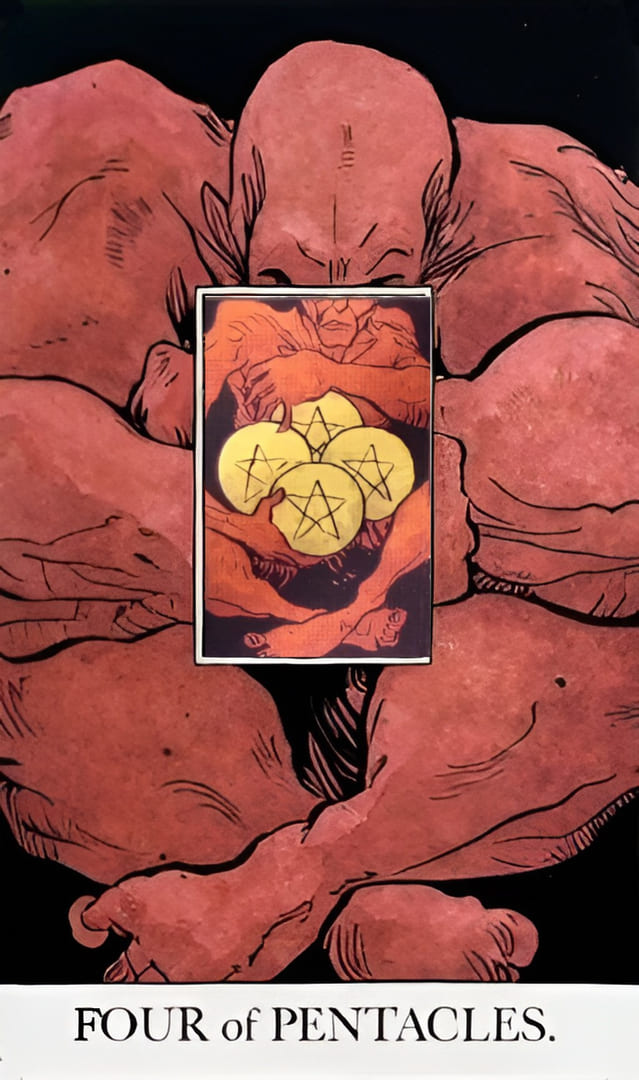 Cuatro de Oros — The Unveiled Tarot