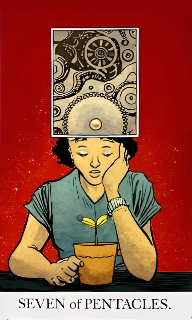 Siete de Oros — The Unveiled Tarot