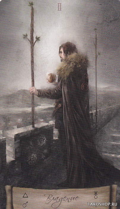 Dos de Bastos — Heaven & Earth Tarot