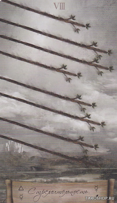 Eight of Wands — Heaven & Earth Tarot
