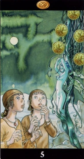 Five of Pentacles — Tarot of the Dream Enchantress