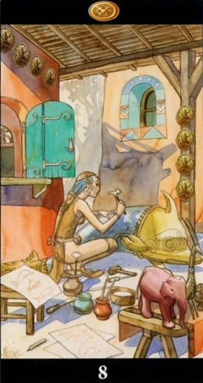 Eight of Pentacles — Tarot of the Dream Enchantress